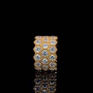 Iced Out Unisex Hip Hop Ring Made In 925 Sterling Silver Embellished With Shinny Moissanite Diamonds For Anniversary And Wedding Gift