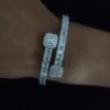 Iced Out Classic Bracelet Made In 925 Sterling Silver Embellished With Shinny Moissanite Diamonds For Birthday And Anniversary Gift For Her
