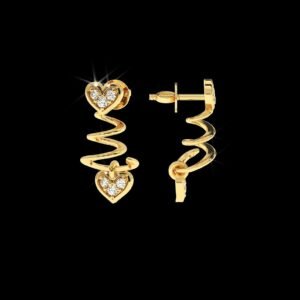 il_1588xN.6348237531_5895.jpg Heart Drop Gold Earring Made In 18 / 14 /10 KT Gold Embellished With Certified Lab Diamonds For Wedding And Anniversary Gift