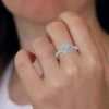 Flower Style Round Diamond Ring Made In 18 / 14 /10 KT Gold Embellished With Certified Lab Diamonds For Anniversary And Wedding Gift For Her