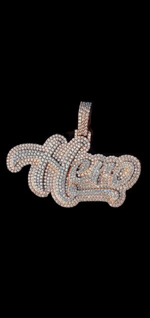 il_1588xN.6369534908_7leo.jpg 1.5" Long 3" Wide Name Customized Pendant Made In 925 Sterling Silver Embellished With Shinny Moissanite Diamond For Birthday And Party Gift