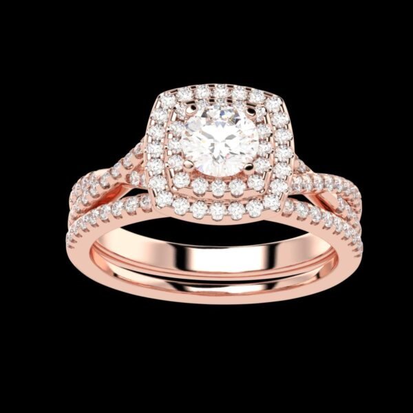 il_1588xN.6402553631_dnc2.jpg Solitaire Halo Band Ring Made In 18 / 14 / 10 KT Gold Embellished With Certified Lab Diamonds For Wedding And Anniversary Gift For Her