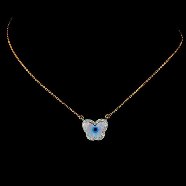 Evil-Eye Charming Pendant Made In 18 / 14 / 10 KT Gold Embellished With Certified Lab Diamonds For Birthday And Anniversary Gift For Her
