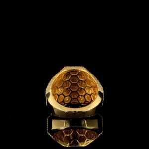 Iced Out Luxury Hip Hop Men Ring Made In 18 / 14 / 10 KT Gold Embellished With Shinny Moissanite Diamonds For The Birthday And Unisex Gift