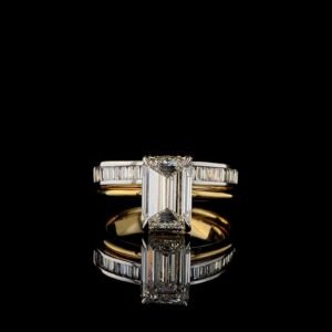 Solitaire Ring With Band Combo Made In 18 / 14 / 10 KT Gold Embellished With Certified Lab Diamonds For Anniversary And Wedding Gift For Her