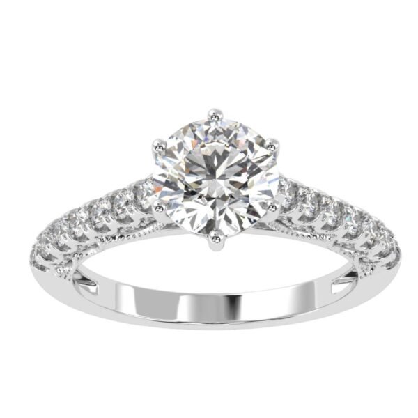 il_1588xN.6470621320_og2w.jpg Round Solitaire Diamond Ring Made In 18 / 14 / 10 KT Gold Embellished With Certified Lab Diamonds For Wedding And Anniversary Gift For Her