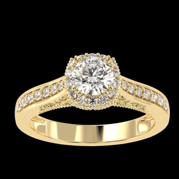il_1588xN.6501143347_23f9.jpg Solitaire Round Diamond Ring Made In 18 / 14 / 10KT Gold Embellished With Certified Lab Diamond For The Anniversary And Wedding Gift For Her