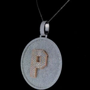 il_1588xN.6511381671_7pg6.jpg Iced Out Any Single Letter In Center Pendant Made In 925 Sterling Silver Embellished With Shinny Moissanite Diamonds For The Birthday Gift