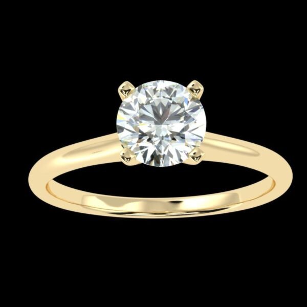 il_1588xN.6515906066_fbff.jpg Round Solitaire Diamond Ring Made In 18 / 14 / 10 KT Gold Embellished With Certified Lab Diamonds For Anniversary And Wedding Gift For Her