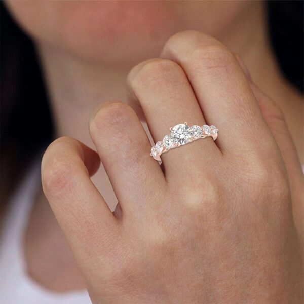 il_1588xN.6515936612_necy.jpg Unique Style Round Diamond Ring Made In 18/14/10 KT Gold Embellished With Certified Lab Diamond For The Wedding And Anniversary Gift For Her