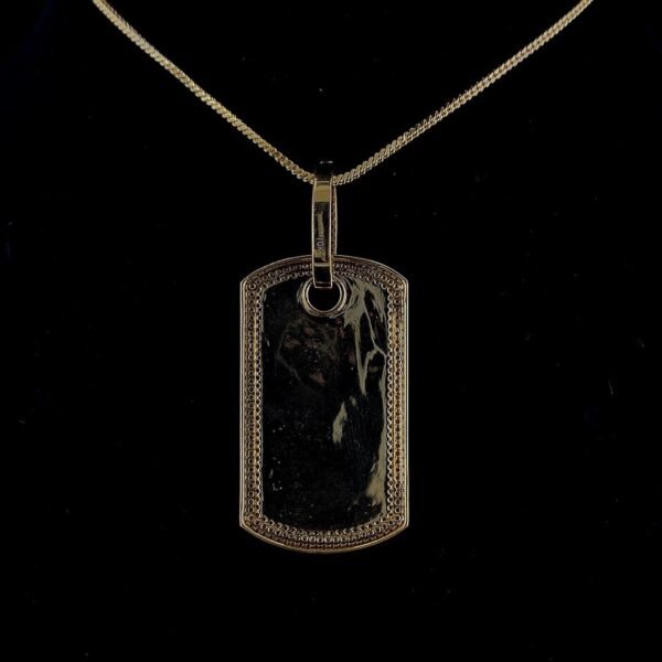 Iced Out Dog Tag Pendant Made In 18 / 14 / 10 KT Gold Embellished With Shinny Moissanite Diamonds For The Pet Lover Show Of Love Towards Dog