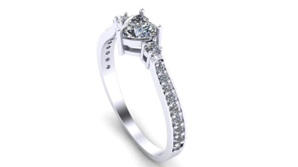 il_1588xN.6560226574_e313-1.jpg Heart Solitaire Diamond Ring Made In 18 / 14 / 10 KT Gold Studded With Certified Lab Diamonds For The Wedding And Anniversary Gift For Her