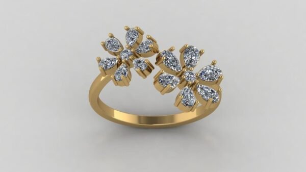il_1588xN.6577796896_7nlm.jpg Beautiful Flower Round Diamond Ring Made In 18 / 14 / 10 KT Gold Studded With Certified Lab Diamonds For The Birthday And Anniversary Gift