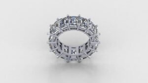 Beautiful Emerald Diamond Ring Made In 18 / 14 / 10 KT Gold Embellished With Certified Lab Diamonds For The Wedding And Anniversary Gift