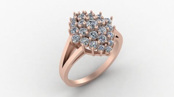 Unique Style Round Diamond Ring Made In 18 / 14 / 10 KT Gold Embellished With Certified Lab Diamonds For The Anniversary And Birthday Gift