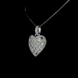 il_1588xN.6595530569_ptmw.jpg Iced Out Baguette Heart Pendant Made In 18 / 14 / 10KT Gold Embellished With Shinny Moissanite Diamond For The Birthday And Anniversary Gift