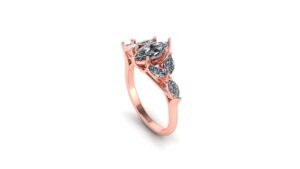 Beautiful Marquise Wedding Ring Made In 18 / 14 / 10 KT Gold Embellished With Certified Lab Diamonds For The Wedding And Anniversary Gift