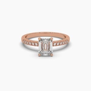 Beautiful Solitaire Emerald Ring Made In 1 8/14/10 KT Gold Embellished With Shinny Moissanite Diamonds For The Wedding And Anniversary Gift