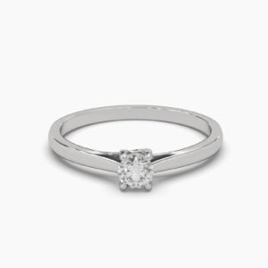 Round Solitaire Wedding Diamond Ring Made In 18 / 14 / 10 KT Gold Studded With Certified Lab Diamonds For The Wedding And Anniversary Gift