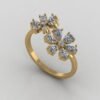 il_1588xN.6625871093_3hv5.jpg Beautiful Flower Round Diamond Ring Made In 18 / 14 / 10 KT Gold Studded With Certified Lab Diamonds For The Birthday And Anniversary Gift