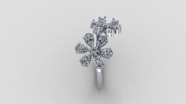 il_1588xN.6625871461_6j0b.jpg Beautiful Flower Round Diamond Ring Made In 18 / 14 / 10 KT Gold Studded With Certified Lab Diamonds For The Birthday And Anniversary Gift