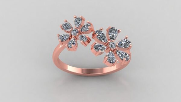 il_1588xN.6625871577_e9p5.jpg Beautiful Flower Round Diamond Ring Made In 18 / 14 / 10 KT Gold Studded With Certified Lab Diamonds For The Birthday And Anniversary Gift