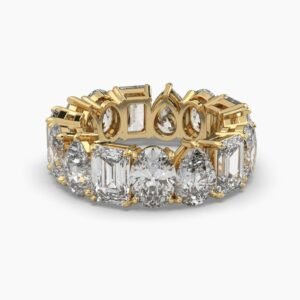 Beautiful Multi Stone Diamonds Ring Made In 18 / 14 / 10 KT Gold Studded With Certified Lab Diamonds For The Wedding And Anniversary Gift
