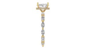 Beautiful Oval & Marquise Diamond Ring Made In 18/14/10 KT Gold Embellished With Certified Lab Diamonds For The Wedding And Anniversary Gift