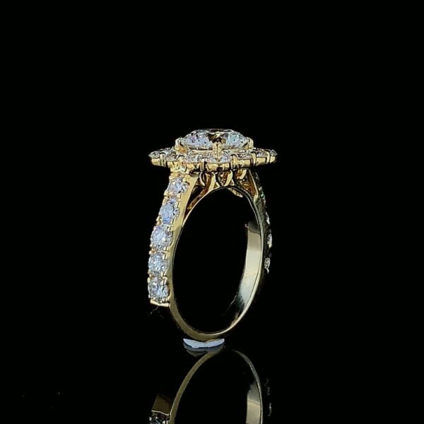 Luxury Green Pear & Princess Diamond Ring Combo Made In 18/14/10 KT Gold Studded With Certified Lab Diamonds For The Wedding Gift For Her