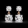 Brilliant 3 CT Round Diamond Drop Earrings Made In 18/14/10 KT Gold Studded With Certified Lab Diamonds For The Wedding And Anniversary Gift