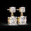 Brilliant 3 CT Round Diamond Drop Earrings Made In 18/14/10 KT Gold Studded With Certified Lab Diamonds For The Wedding And Anniversary Gift