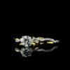 Gold Twisted Band & Solitaire Lab Diamond Ring Set Made In 18 / 14 / 10 KT Gold Embellished With Certified Lab Diamonds For The Wedding Gift
