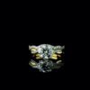 Gold Twisted Band & Solitaire Lab Diamond Ring Set Made In 18 / 14 / 10 KT Gold Embellished With Certified Lab Diamonds For The Wedding Gift