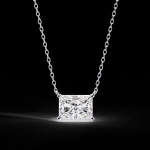 Elegant Radiant Cut Diamond Solitaire Pendant Made In 18 / 14 / 10 KT Gold Embellished With Certified Lab Diamonds For The Birthday Gift
