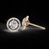 Halo Stud Earrings with Round Diamond Made In 18 / 14 / 10 KT Gold Embellished With Certified Lab Diamonds For The Anniversary Gift For Her