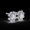 Round Diamond Sunburst Stud Earrings Made In 18 / 14 / 10 KT Gold Studded With Certified Lab Diamonds For The Anniversary Gift For Her