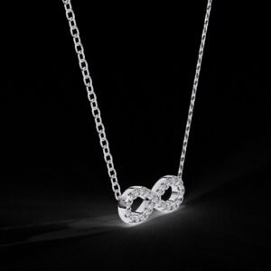Timeless Infinity Diamond Pendant Made In 18 / 14 / 10 KT Gold Embellished With Certified Lab Diamonds For The Anniversary And Wedding Gift