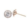 Halo Stud Earrings with Round Diamond Made In 18 / 14 / 10 KT Gold Embellished With Certified Lab Diamonds For The Anniversary Gift For Her