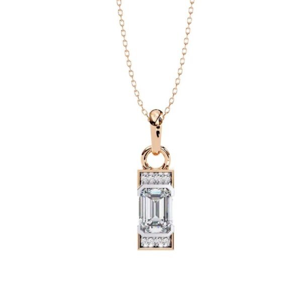 il_1588xN.6839531228_1lw1.jpg Elegant Emerald Diamond Pendant Bar Design Made In 18/14/10 KT Gold Studded With Certified Lab Diamond For The Anniversary And Birthday Gift