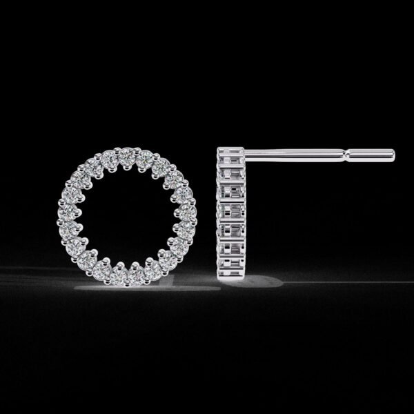 Eternity Elegance Round Diamond Earring Made In 18/14/10 KT Gold Embellished With Certified Lab Diamond For The Anniversary And Wedding Gift