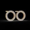 Eternity Elegance Round Diamond Earring Made In 18/14/10 KT Gold Embellished With Certified Lab Diamond For The Anniversary And Wedding Gift