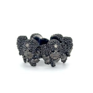 il_1588xN.6843374913_ctqt.jpg Iced Out Skull Ring Made In 18 / 14 / 10KT Gold Embellished With Shinny Moissanite Black Diamond For Birthday Gift And Unisex Gift