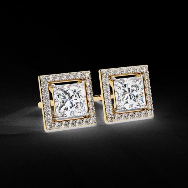 il_1588xN.6866867181_eqil.jpg Princess Cut Diamond Stud Earrings Made In 18 / 14 / 10 KT Gold Embellished With Certified Lab Diamonds For Anniversary And Birthday Gift