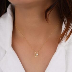 il_1588xN.6903559821_75qp.jpg Leaf Vine Pendant with Marquise Cut Diamond Made In 18/14/10 KT Gold Studded With Certified Lab Diamonds For The Anniversary Gift For Her
