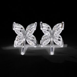 il_1588xN.6906136393_l7b9.jpg Floral Marquise Diamond Stud Earrings Made In 18 / 14 / 10 KT Gold Studded With Certified Lab Diamonds For The Wedding And Anniversary Gift
