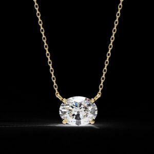 il_1588xN.6923194779_jzib.jpg Eternal Sparkle Oval Diamond Pendant Made In 18 / 14 /10K T Gold Embellished With Certified Lab Diamond For The Anniversary Gift For Her