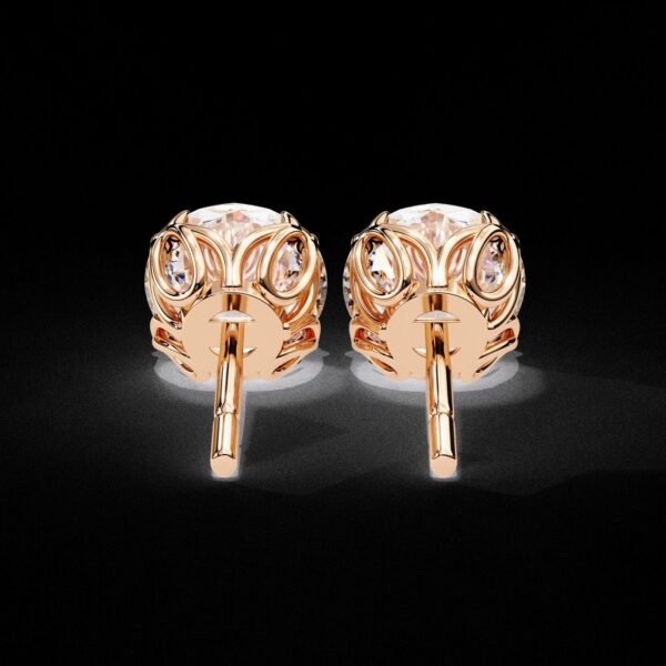 Classic Round Diamond Stud Earrings Made In 18 / 14 / 10 KT Gold Studded With Certified Lab Diamond For The Anniversary And Wedding Gift