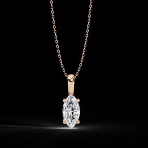 Elegant Marquise Cut Diamond Pendant Made In 18 / 14 / 10 KT Gold Embellished With Certified Lab Diamond For The Anniversary Gift For Her
