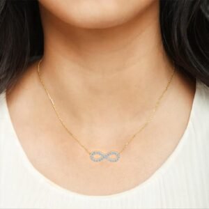 Elegant Infinity Symbol Pendant Made In 18 / 14 / 10 KT Gold Embellished With Certified Lab Diamond For The Anniversary Gift For Her
