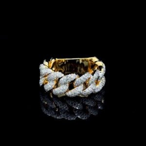 il_1588xN.6953224452_nx97.jpg Iced Out Cuban Link Diamond Ring Made In 18/14/10 KT Gold Embellished With Shinny Moissanite Diamonds For The Birthday And Anniversary Gift